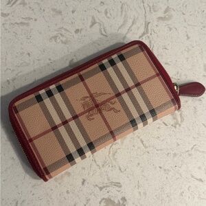 Burberry Long Zip Checkered Wallet
